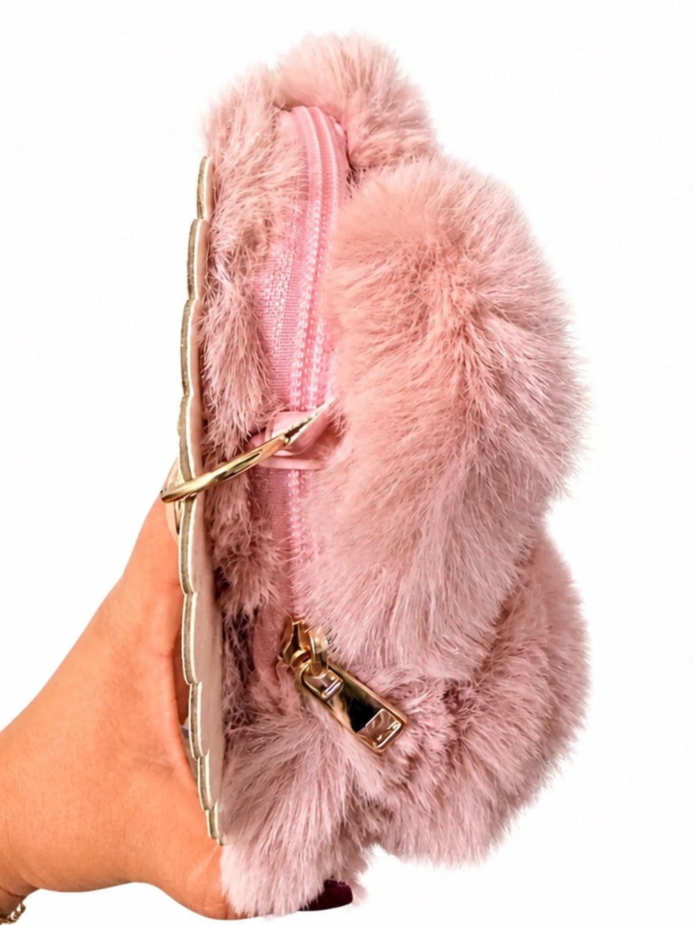 Pink Teddy Bear Plush Purse + 3 Lip Gloss Set - Picture 3 of 4
